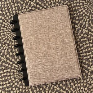 TUL Discbound Pebbled Leather Cover Junior Size Rose Gold Notebook Cover